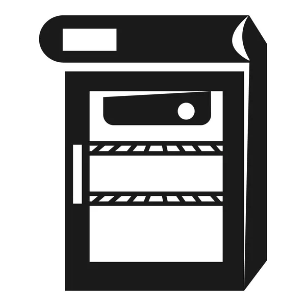 Mini fridge icon, simple style — Stock Vector