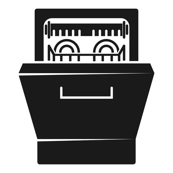 シンプルなスタイルのモダンな食器洗い機アイコン — ストックベクタ