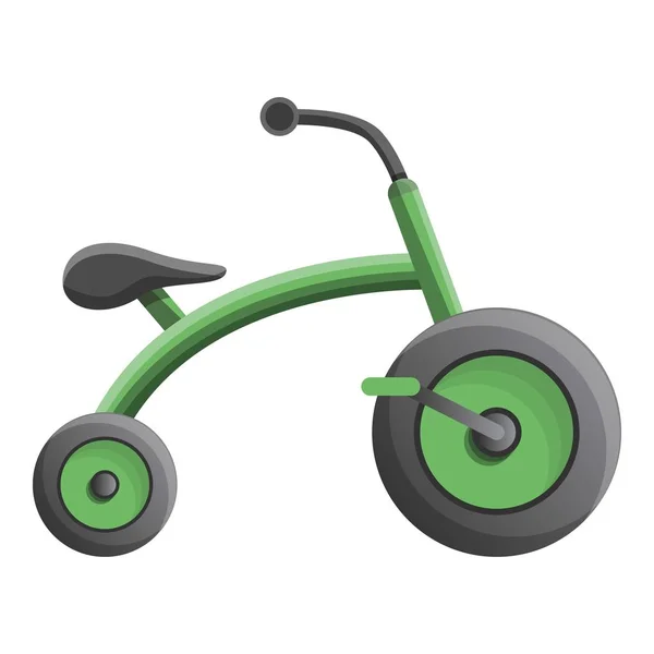 Icône tricycle vert, style dessin animé — Image vectorielle