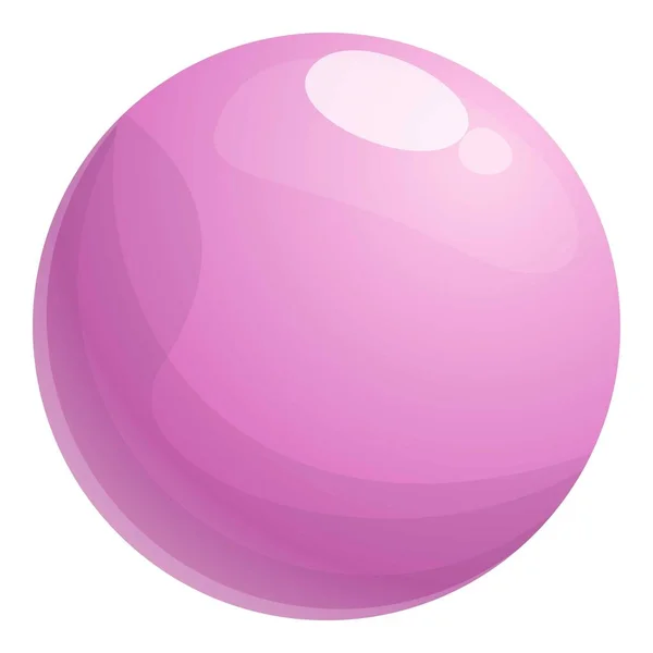ピンクのガムのボールのアイコン、漫画のスタイル — ストックベクタ
