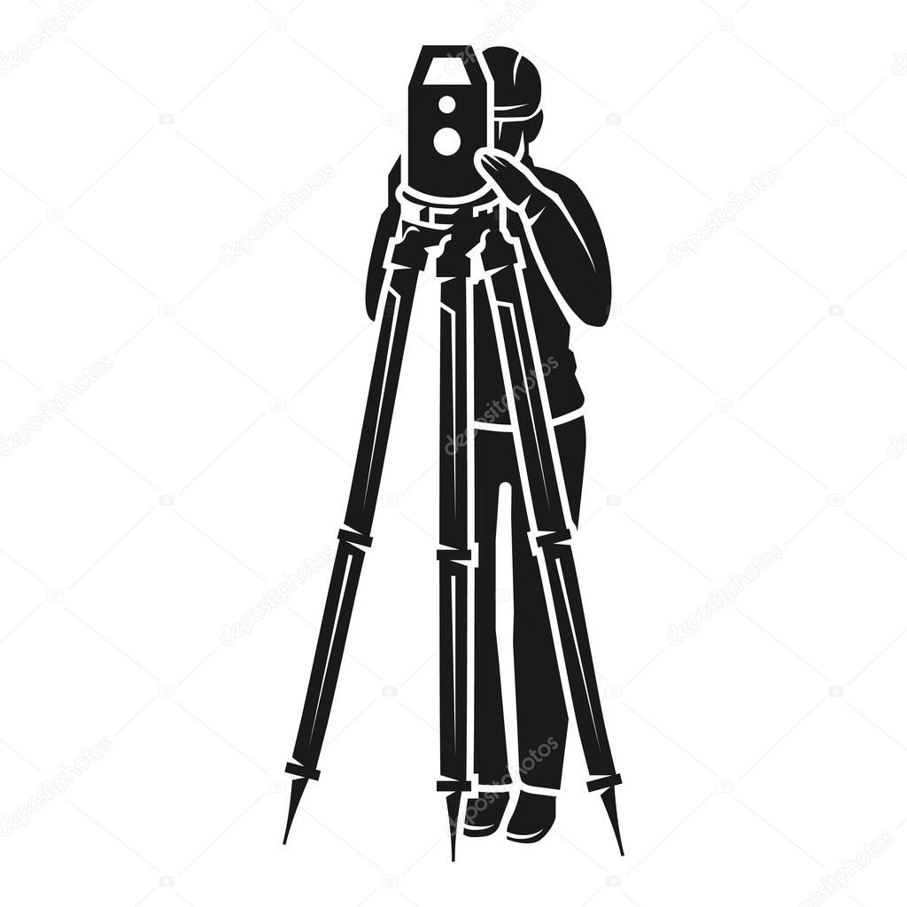 Surveyor view from the front icon, simple style