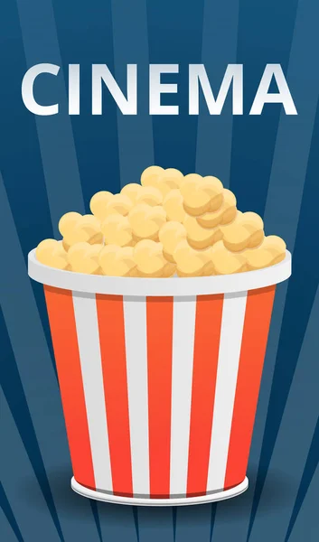 Bannière concept de pop-corn de cinéma, style dessin animé — Image vectorielle