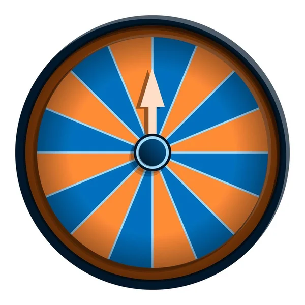 Icono de la fortuna de rueda azul naranja, estilo de dibujos animados — Vector de stock