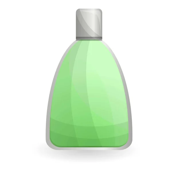 Ícone de garrafa de perfume verde, estilo cartoon — Vetor de Stock