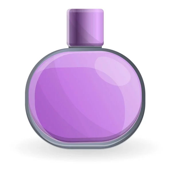 Purple perfume icon, cartoon style — Stock Vector