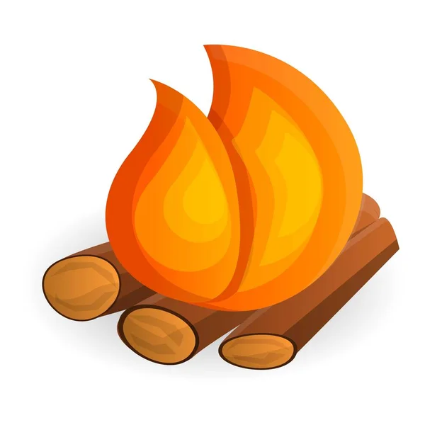 Brandende bonfire icoon, cartoon stijl — Stockvector