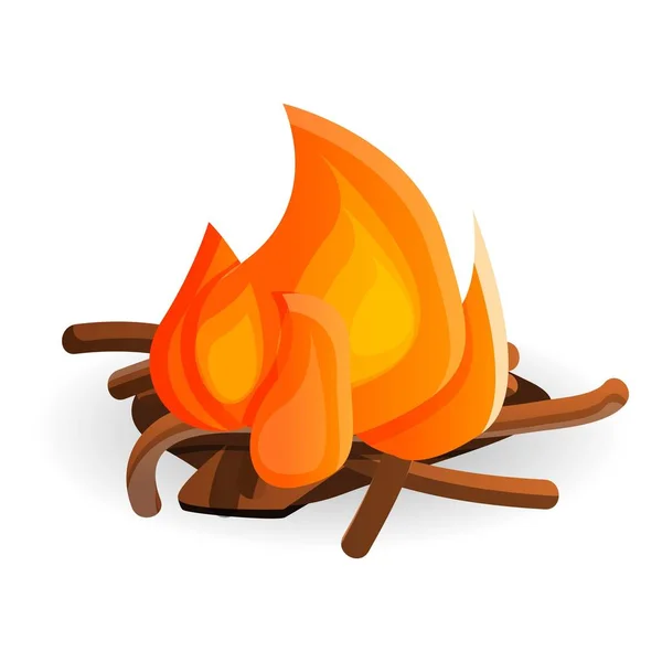 Forest bonfire icon, cartoon style — Stock Vector