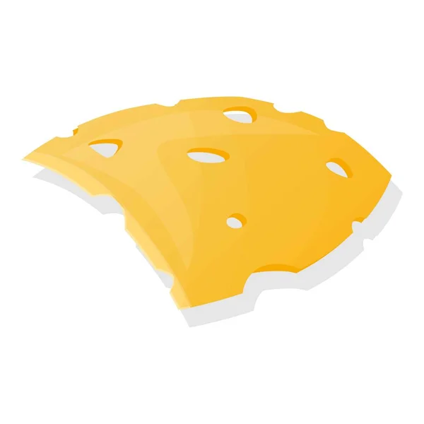 Cutted cheese icon, cartoon style — Stock Vector