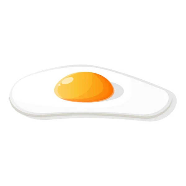 Fried egg icon, cartoon style — Stock Vector