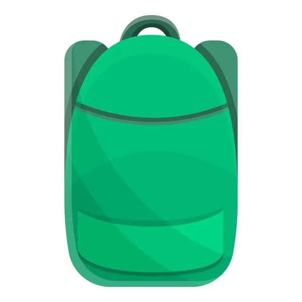 Green modern backpack icon, cartoon style — Stock Vector