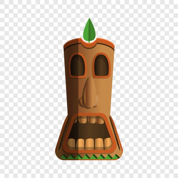 Wood totem idol icon, cartoon style — Stock Vector