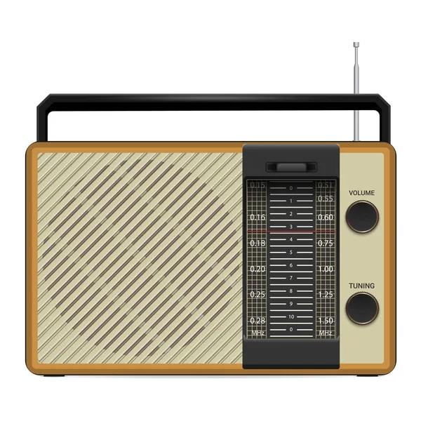 Old fm radio icon, realistic style — Stock Vector