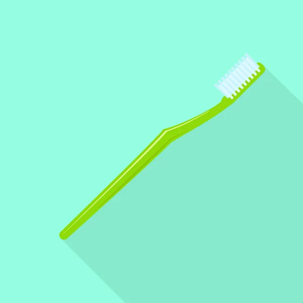 Grüne Zahnbürste Flache Abbildung Des Grünen Zahnbürstenvektorsymbols Für Webdesign — Stockvektor