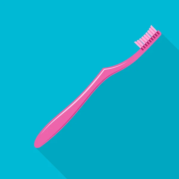 Pink toothbrush icon, flat style — Stock Vector