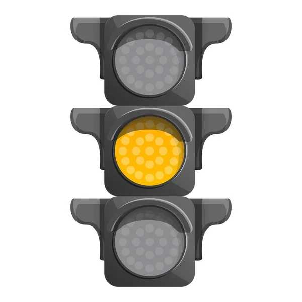 Crossroad semafor gula ljus ikon, tecknad stil — Stock vektor