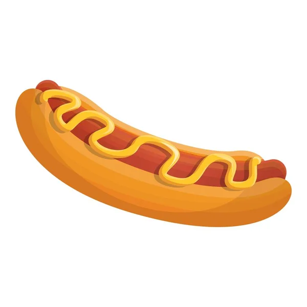 American hot dog icono, estilo de dibujos animados — Vector de stock