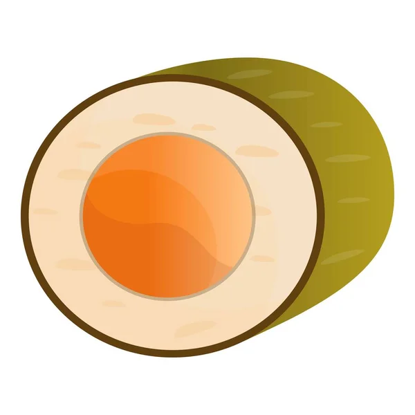 Losos sushi roll ikona, kreslený styl — Stockový vektor