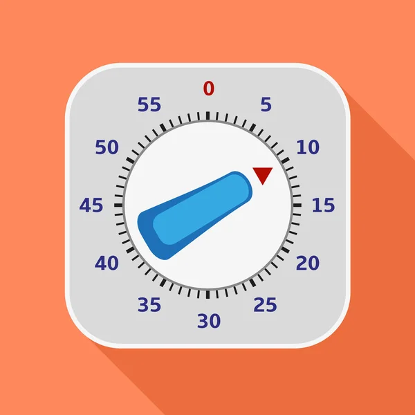 Keuken timer pictogram, vlakke stijl — Stockvector