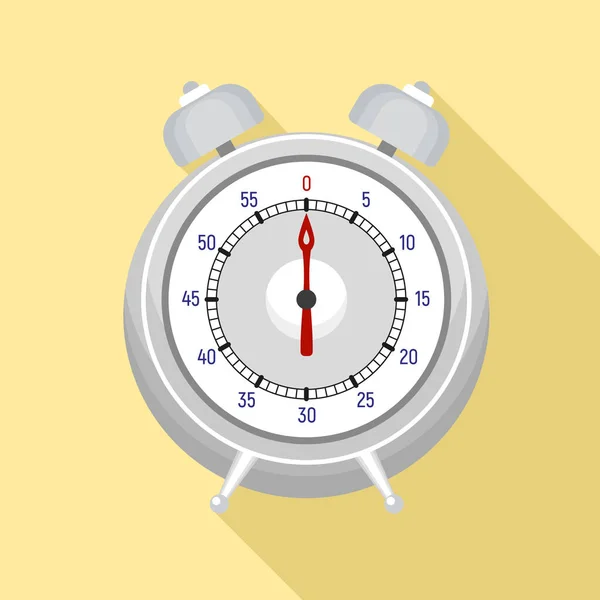 Alarm kitchen timer icon, flat style