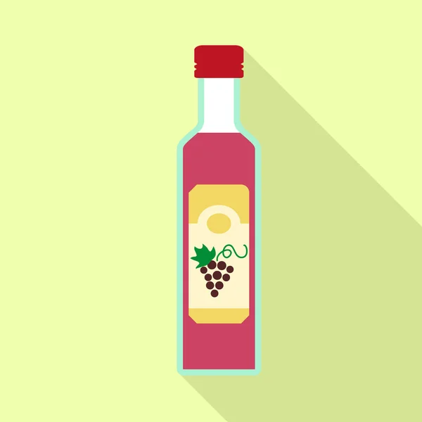 Icône vinaigre de raisin, style plat — Image vectorielle
