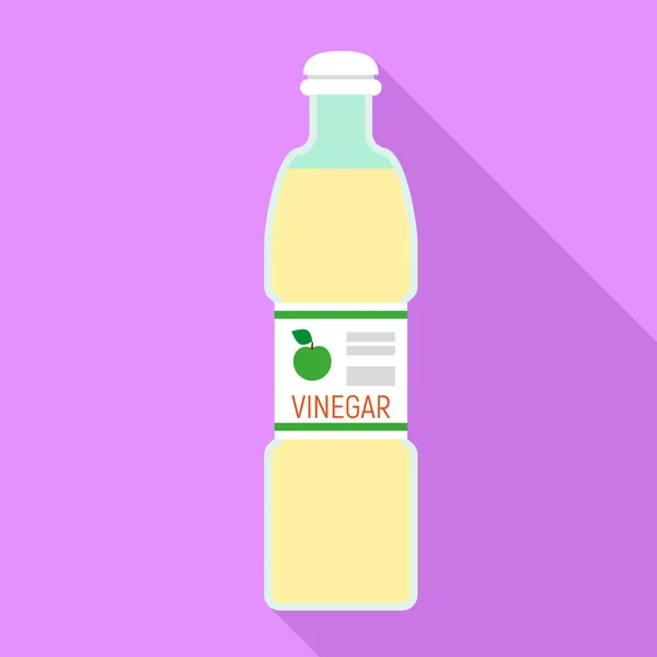 Ícone de garrafa de vinagre de maçã, estilo plano —  Vetores de Stock