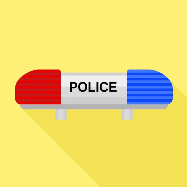 Policía coche flasher icono, estilo plano — Vector de stock