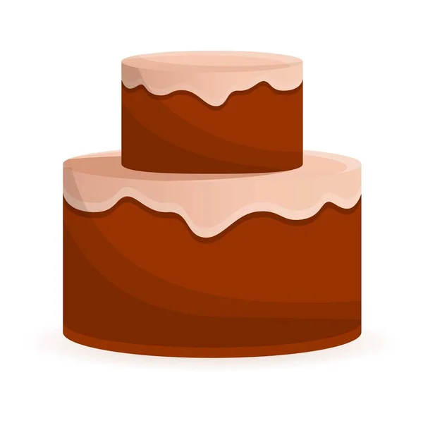 Icono de pastel de aniversario, estilo de dibujos animados — Vector de stock