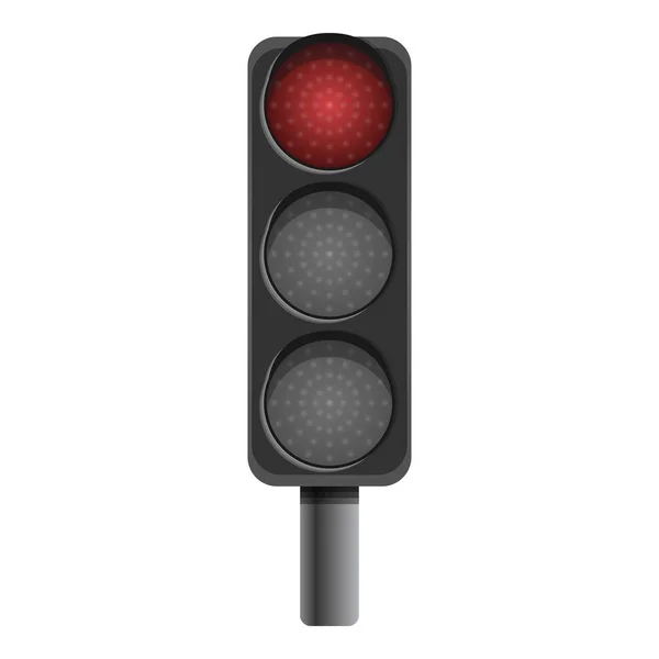 Pilar semáforo ícone de luz vermelha, estilo cartoon — Vetor de Stock