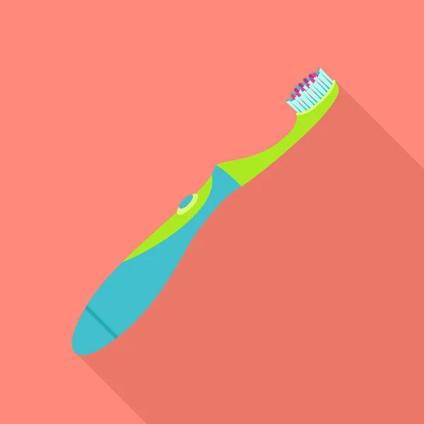 Igiene icona spazzolino da denti, in stile piatto — Vettoriale Stock