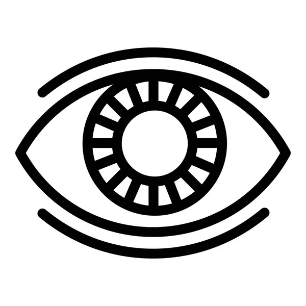 Busy eye icon, outline style — Stock Vector