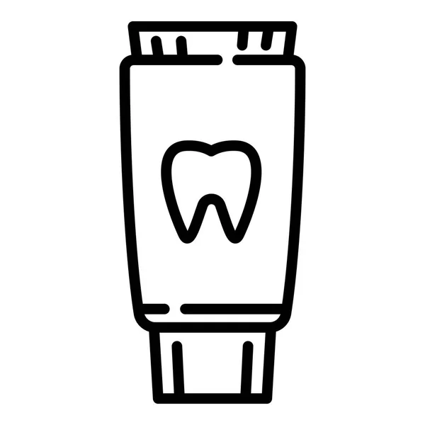 Pictogram van de verse buis van tandpasta, Kaderstijl — Stockvector