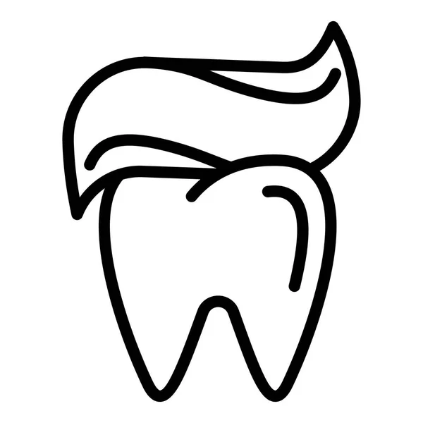 Зубна паста на значку зуба, стиль контуру — стоковий вектор