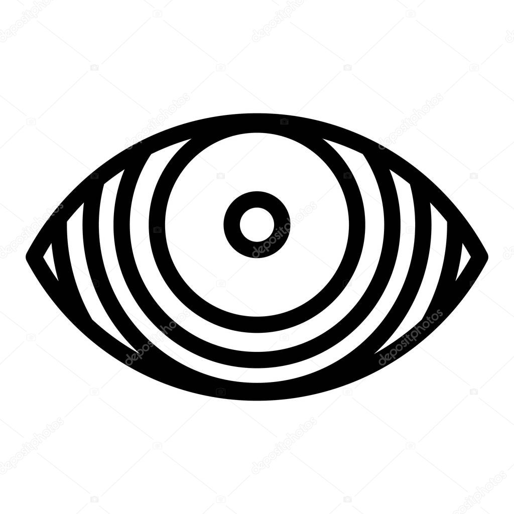 Concentrated eye icon. Outline concentrated eye vector icon for web design isolated on white background