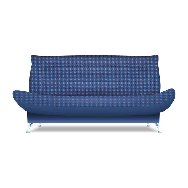 Gestippelde sofa pictogram, realistische stijl — Stockvector