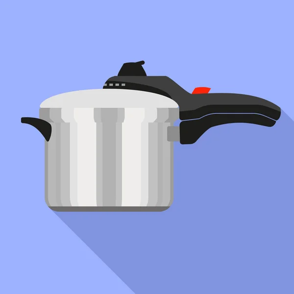 Icono de cocina a presión de mano, estilo plano — Vector de stock