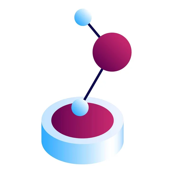 Icono de estatua de molécula, estilo isométrico — Vector de stock