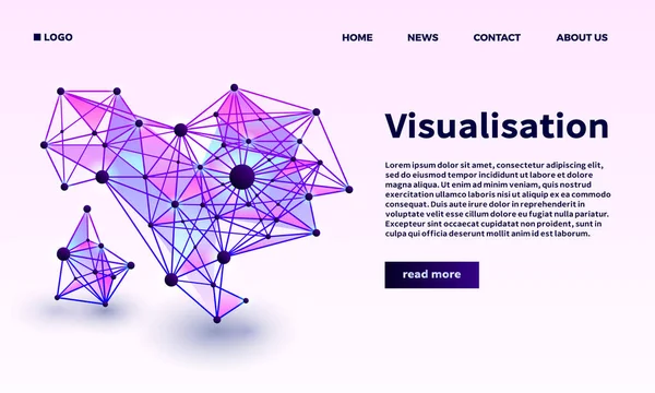 Triangular point visualisation banner, isometric style — Stock vektor