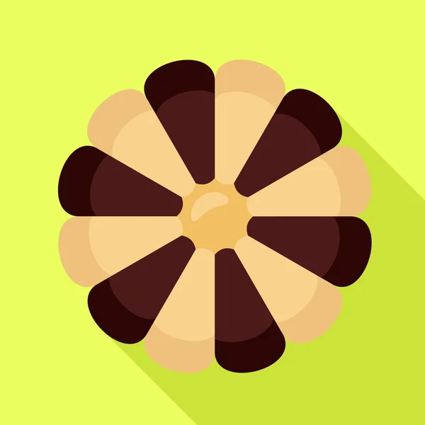 Bloem biscuit pictogram, vlakke stijl — Stockvector