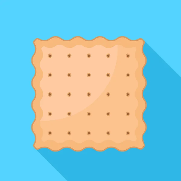 Square Cracker Keks Ikone, flacher Stil — Stockvektor