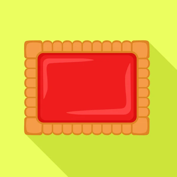 Röd gelé kex ikon, platt stil — Stock vektor