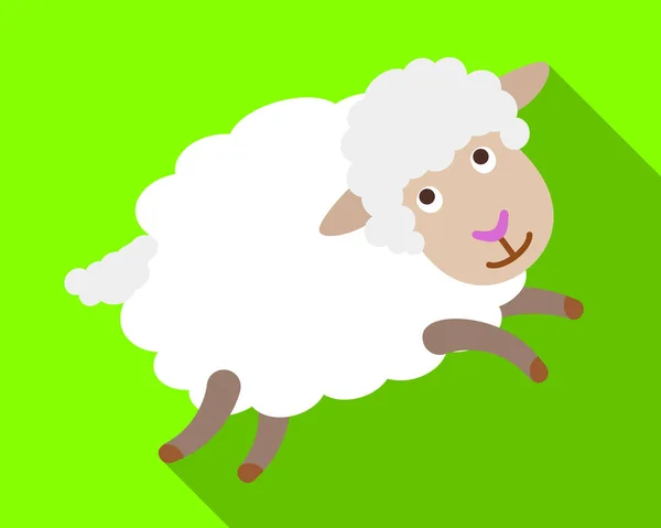 Παιχνιδιάρικο πρόβατα εικονίδιο, επίπεδη στυλ — Διανυσματικό Αρχείο