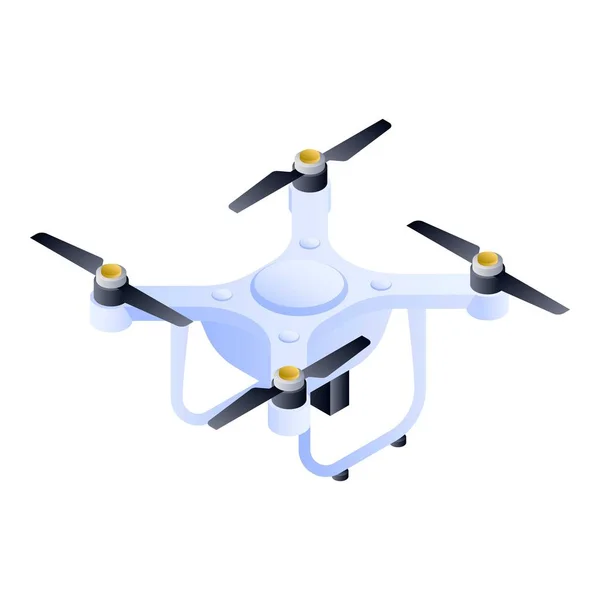 백색 quadrocopter 아이콘, 아이소메트릭 스타일 — 스톡 벡터