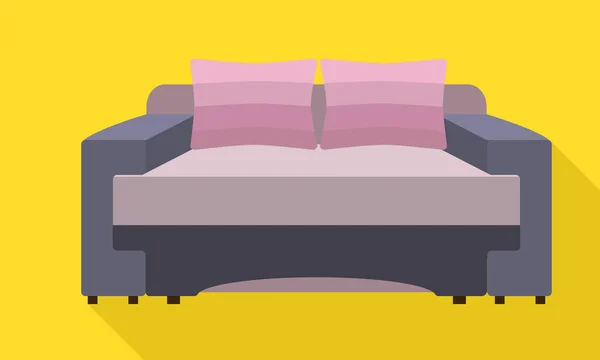 Ícone sofá travesseiro, estilo plano — Vetor de Stock
