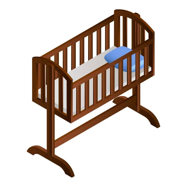Ikone der Babywiege, isometrischer Stil — Stockvektor