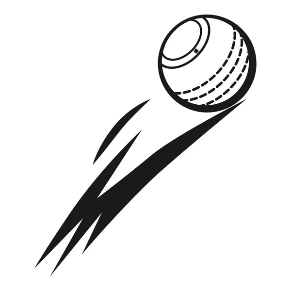 Ícone de bola de críquete voador, estilo simples —  Vetores de Stock