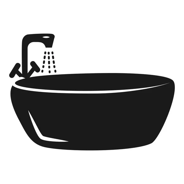 丸いお風呂のアイコン、シンプルなスタイル — ストックベクタ