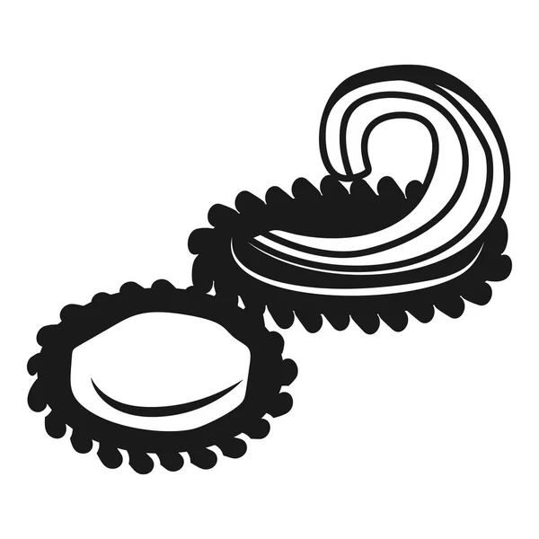 Boter op ronde koekjes pictogram, eenvoudige stijl — Stockvector