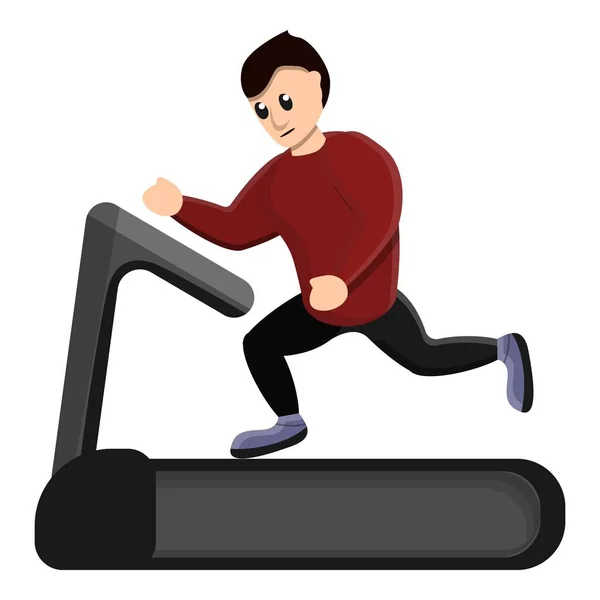 Koşu bandı simgesini, karikatür tarzı koşan adam — Stok Vektör