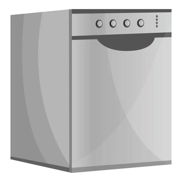Ícone de máquina de lavar louça de metal, estilo cartoon —  Vetores de Stock