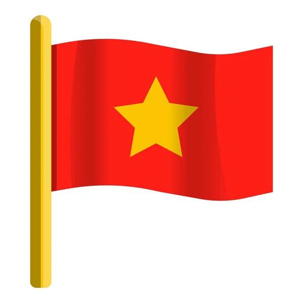 Vietnam flaggikonen, tecknad stil — Stock vektor